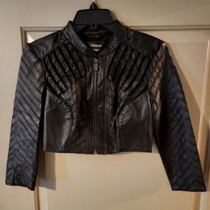 Bebe Crop Leather Jacket